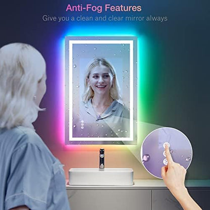 LOAAO 28"X32" LED Bathroom Mirror with Lights, UL Listed