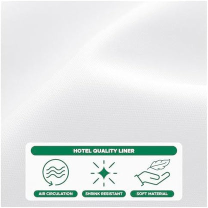 Fabric Shower Curtain Liner 72"W x 96"L-White Extra Long Shower Liners