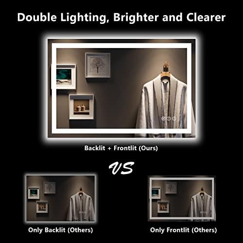 48x32 LED Bathroom Mirror with Lights, Lighted Vanity Mirror