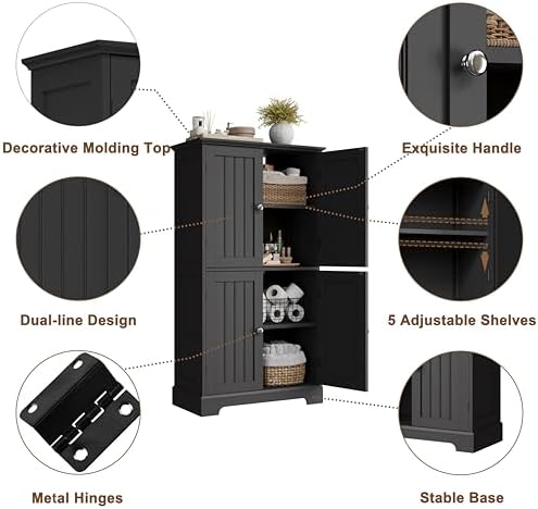 ChooChoo Bathroom Floor Cabinet with Adjustable Shelves