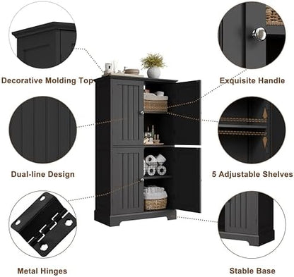ChooChoo Bathroom Floor Cabinet with Adjustable Shelves