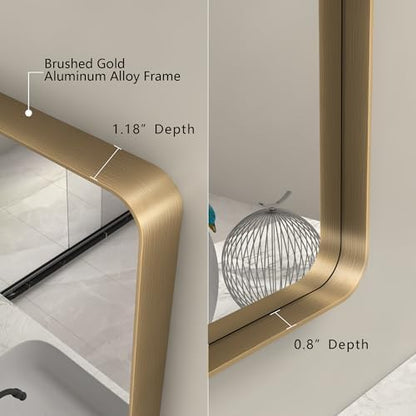 22x30 Inch Brushed Gold Bathroom Mirror