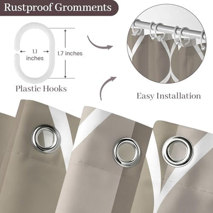Gelbchu Geometric Shower Curtain for Bathroom, Light Gray Brown, 72x72