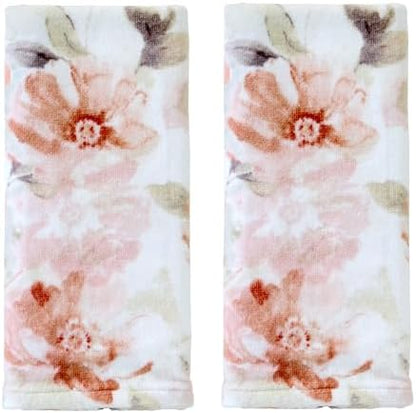 SKL Home Misty Floral Hand Towel Set-2pc, 100% Cotton, Blush