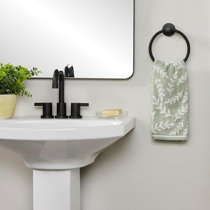 SKL Home Leaf Sprig Hand Towel Set-2pc, 100% Cotton, Reversible, Sage