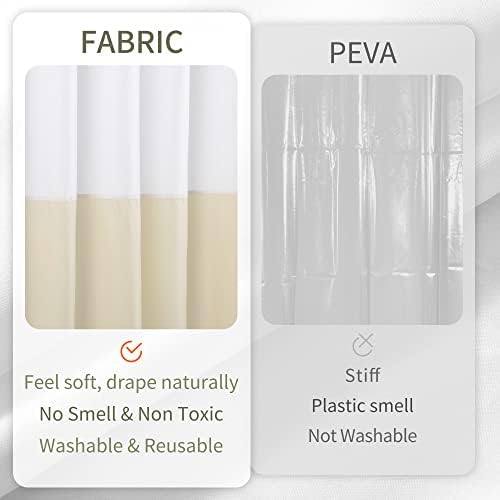 ALYVIA SPRING Waterproof Fabric Shower Curtain or Liner White/Cream, 72x72