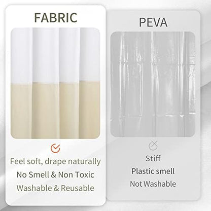 ALYVIA SPRING Waterproof Fabric Shower Curtain or Liner White/Cream, 72x72