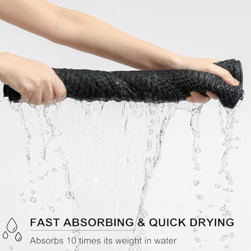 8 Piece Bath Towel Set-2 Oversized Bath Sheets(35"x70"),2 Hand Towels,4 Washcloths-Extra Large Microfiber Towel Sets,Less Lint Highly Absorbent & Quick Dry Bath Towels for Bathroom Gym Pool,Black