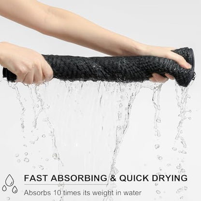 8 Piece Bath Towel Set-2 Oversized Bath Sheets(35"x70"),2 Hand Towels,4 Washcloths-Extra Large Microfiber Towel Sets,Less Lint Highly Absorbent & Quick Dry Bath Towels for Bathroom Gym Pool,Black