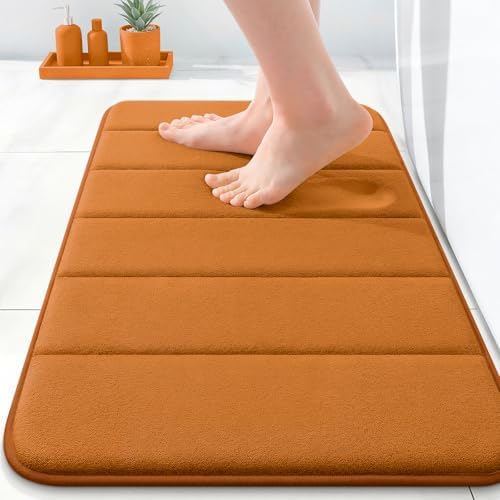 OLANLY Memory Foam Bath Mat 35x16, Super Soft and Absorbent Bathroom Rugs