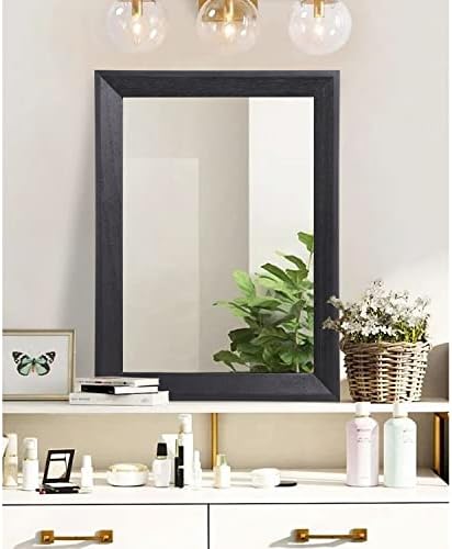 AAZZKANG Black Mirrors for Wall Rectangle Wood Framed Large 28"x20" Decorative Wall Mirror for Bedroom Bathroom Living Room Dressing Room Entryway