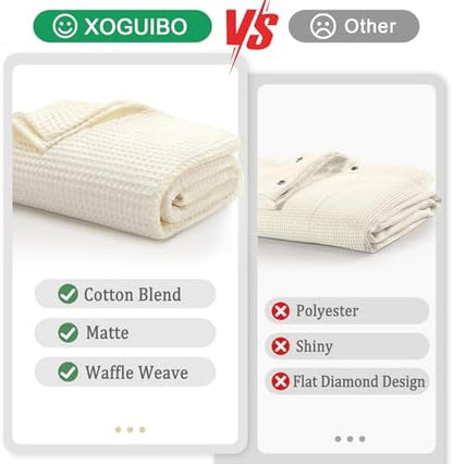 Stall Waffle Shower Curtain Heavyweight Cotton Fabric Ivory 48Wx72L