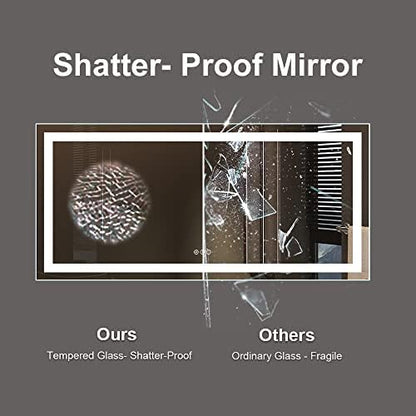 Amorho LED Bathroom Mirror, 72"X36" with Front Light and Backlit