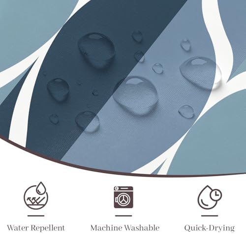 Gelbchu Geometric Shower Curtain for Bathroom, Aegean Blue, 60x72 Inch