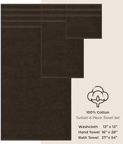 American Soft Linen 100% Cotton Luxury Turkish Towels, 6 Piece Towel Set