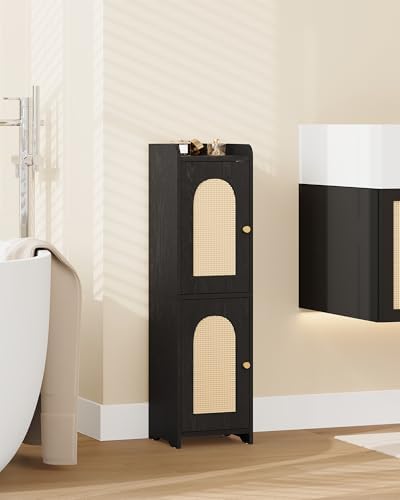 Hzuaneri Bathroom Storage Cabinet, Small Corner Floor Cabinet with 2 Doors