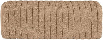 Elegant Comfort 100% Turkish Cotton Corduroy Ribbed Luxury Jumbo Bath Towel Ultra Soft - 35 x 70 Inch - Luxury Spa Premium Hotel Quality Highly Absorbent and Quick Dry Large Bath Towel, Taupe