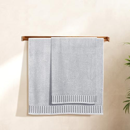 BELIZZI HOME Cotton 2 Pack Oversized Bath Towel Set 28x55 inches, Large Bath Towels, Ultra Absorbant Compact Quickdry & Lightweight Towel, Ideal for Gym Travel Camp Pool - Light Grey