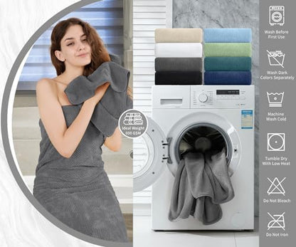 Grey Hand Towels Set 2 Pack-16“x31”,Ultra Soft Microfibers Bathroom Towel Set Highly Absorbent Quick Dry Luxury Premium Towel Lightweight Durable Hand Towel Collection for Hotel Spa Gym Kitchen