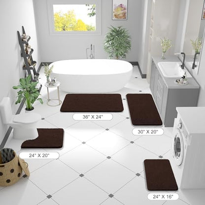 OLANLY Bathroom Runner Rugs 59x24, Extra Soft Absorbent Chenille Bath Rugs