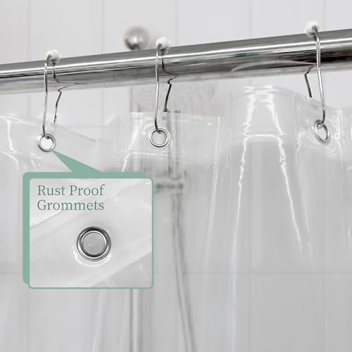 Mrs Awesome Clear Shower Curtain Liner with 3 Magnets, 72x72