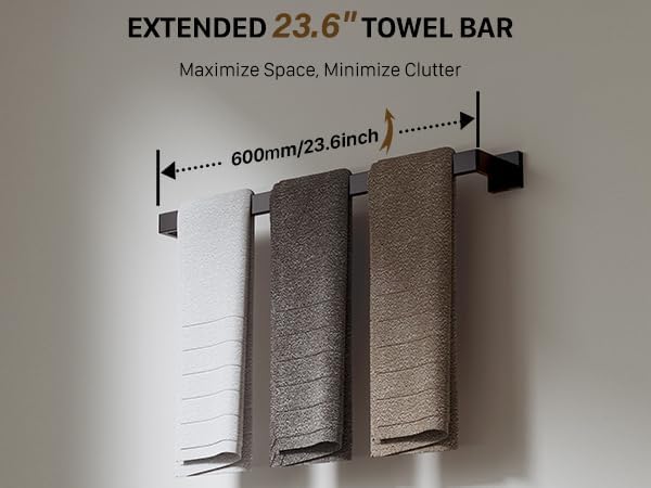 20-Piece 23.6 Inch Matte Black Bathroom Hardware Accessories Set