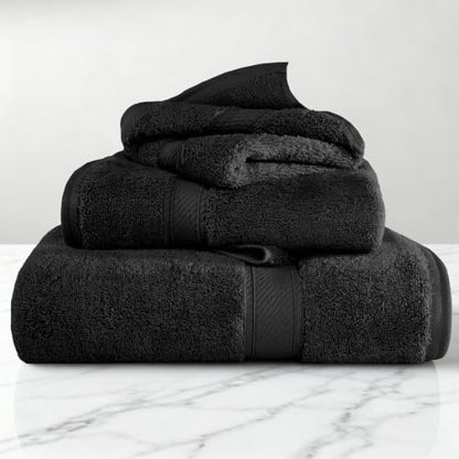 Superior Egyptian Cotton Ultra Plush & Absorbent, 3 Piece Set, Black