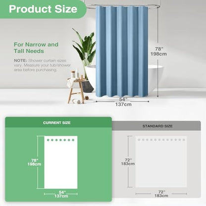 Dynamene Stall Waffle Shower Curtain 256 GSM Heavy 54"x78" Moonlight Blue