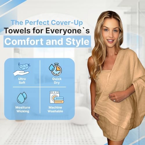 Infinitee Xclusives 100% Ring-Spun Cotton Bath Towels for Bathroom - Pack 2