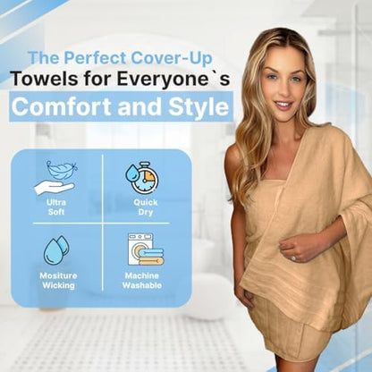 Infinitee Xclusives 100% Ring-Spun Cotton Bath Towels for Bathroom - Pack 2