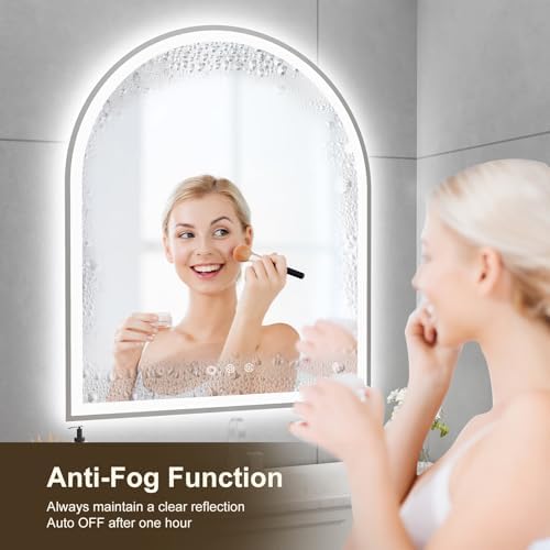 30"x36" Arched LED Lighted Bathroom Mirror with Lights