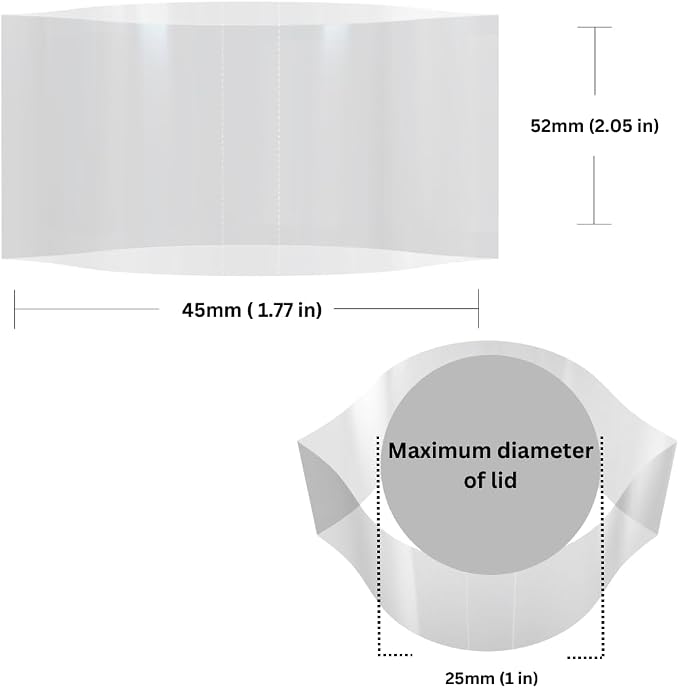 45 x 52 mm Clear Perforated Shrink Band for Hot Sauce, Woozy, Drip & Liquid Bottles [Cap Diameter: 1"] Pack of 250