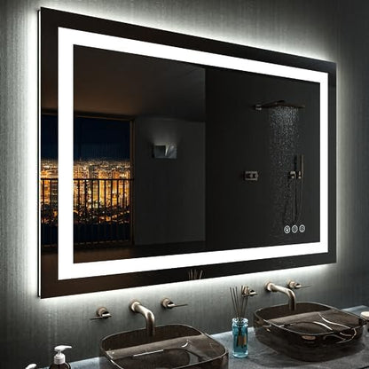 LOAAO 48"X40" RGB LED Bathroom Mirror with Lights, UL Listed