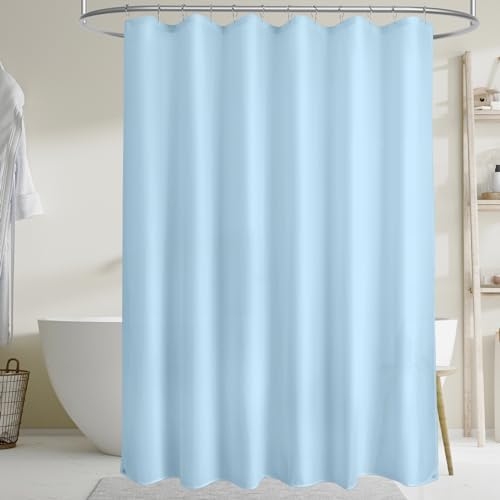 Titanker Fabric Shower Curtain Liner, Baby Blue, Waterproof, Lightweight, Machine Washable, 70 x 72 Inches