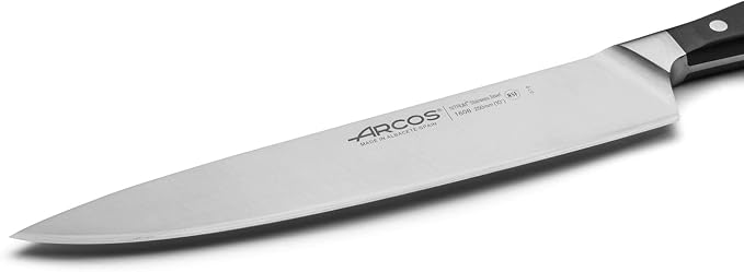 Arcos Forged Chef Knife 10 Inch Stainless Steel. Professional Kitchen Knife for Cooking. Ergonomic Polyoxymethylene Handle and 250 mm Blade. Series Manhattan. Color Black