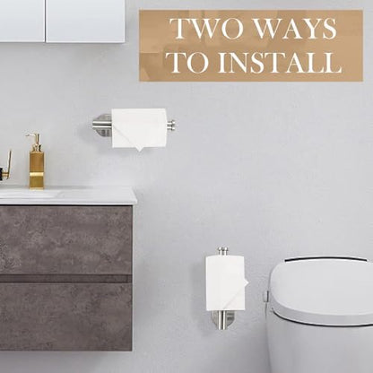 JOPOFI Self Adhesive Toilet Paper Holder - Brushed Nickel（2 Pcs）