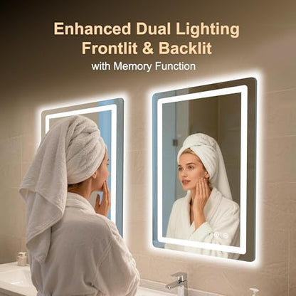 LED Bathroom Mirror, 20"x30" Bathroom Vanity Mirror with Lights