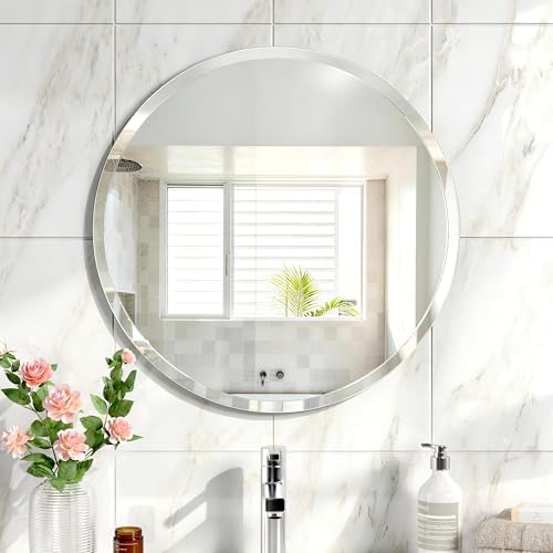 24x24 Inch Bathroom Mirrors for Over Sink, Frameless Mirrors for Wall