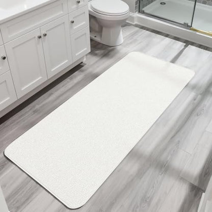 Bosap Bath Mat,Ultra Thin Bathroom Runner Rugs,Large Bath Mats for Bathroom,Quick Dry,Non-Slip,Machine Washable,Low Pile,Bath Rug,Shower Outside,Sink,Home Decor Accessories.Cream,3'x5'(36x60inch)