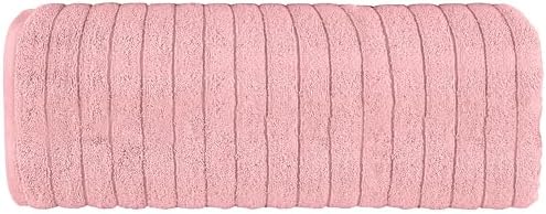 Elegant Comfort 100% Turkish Cotton Corduroy Ribbed Luxury Jumbo Bath Towel Ultra Soft - 35 x 70 Inch - Luxury Spa Premium Hotel Quality Highly Absorbent and Quick Dry Large Bath Towel, Dusty Rose