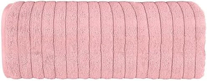 Elegant Comfort 100% Turkish Cotton Corduroy Ribbed Luxury Jumbo Bath Towel Ultra Soft - 35 x 70 Inch - Luxury Spa Premium Hotel Quality Highly Absorbent and Quick Dry Large Bath Towel, Dusty Rose