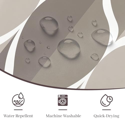 Gelbchu Geometric Shower Curtain for Bathroom, Light Gray Brown, 72x72