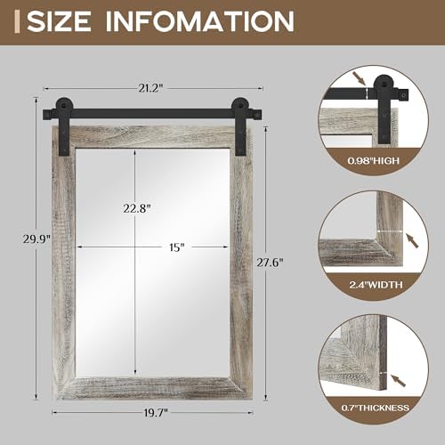 COGOOD Farmhouse Bathroom Mirrors for Over Sink - 30 x 22 Yellow White