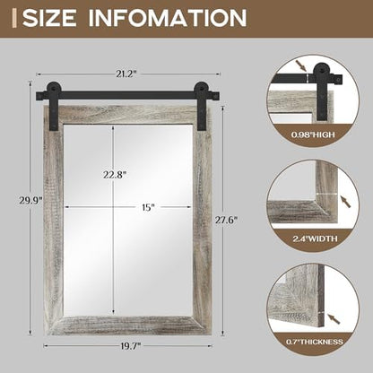 COGOOD Farmhouse Bathroom Mirrors for Over Sink - 30 x 22 Yellow White
