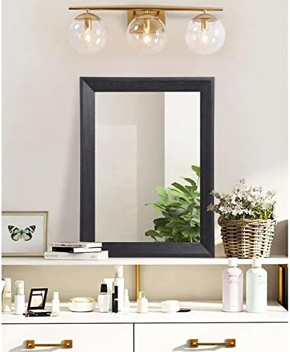 AAZZKANG Black Mirrors for Wall Rectangle Wood Framed Large