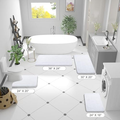 OLANLY Bathroom Rugs 36x24, Extra Soft Absorbent Chenille Bath Rugs