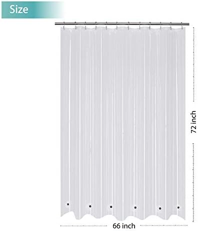 Mrs Awesome 66x72 Shower Curtain Liner with 6 Magnets Clear