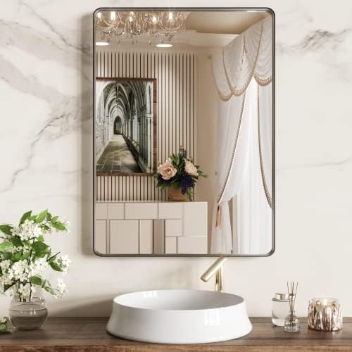 WEER Black Bathroom Vanity Mirror 22X30 Inch