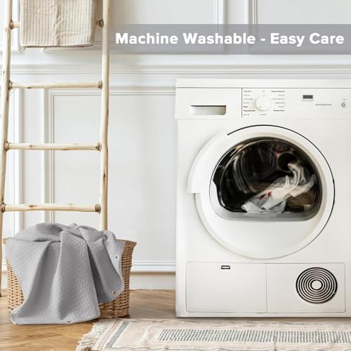 Madison Park Arbor Waffle Long Shower Curtain for Bathroom, 72 x 78, Grey