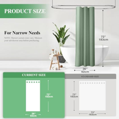 Dynamene Stall Waffle Shower Curtain 256 GSM Heavy Fabric 36x72 Sage Green